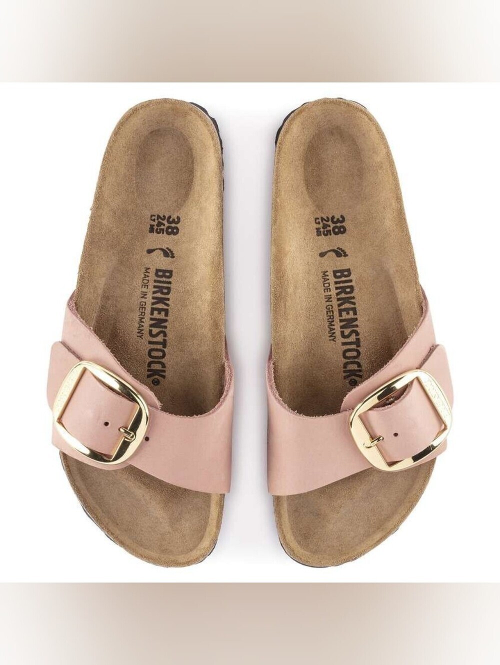 Birkenstock Madrid Old Rose Sandals with Gold Buckles